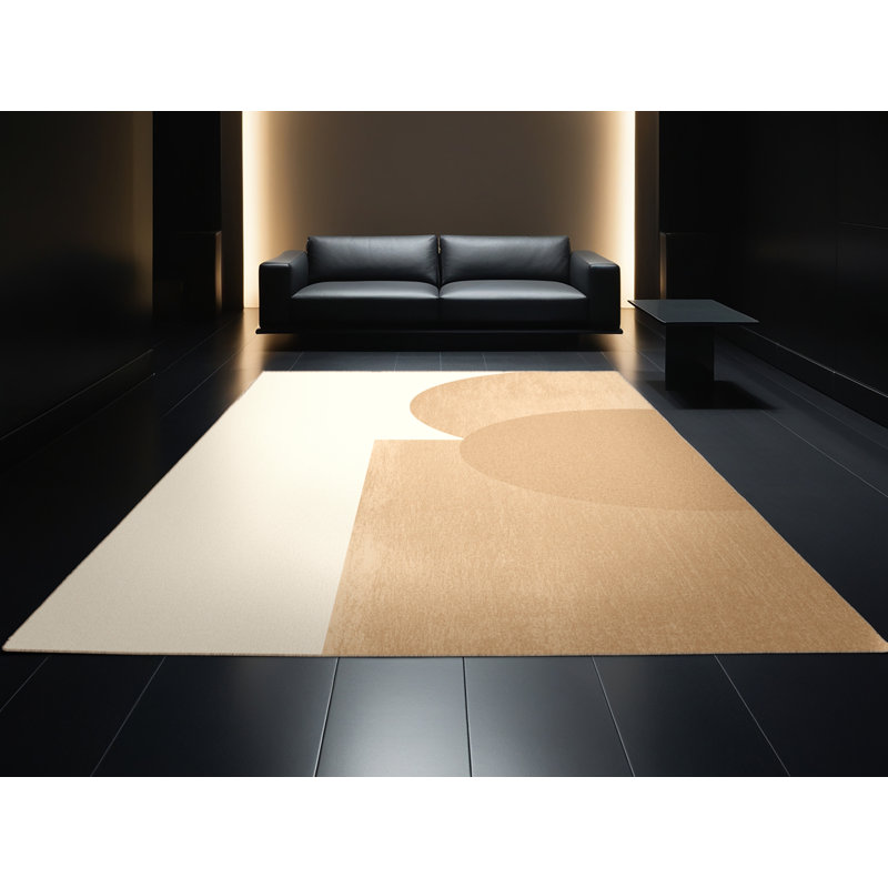Machine Washable Carlstadt Minimalist Rug in Beige – Beige Binding, 5x8