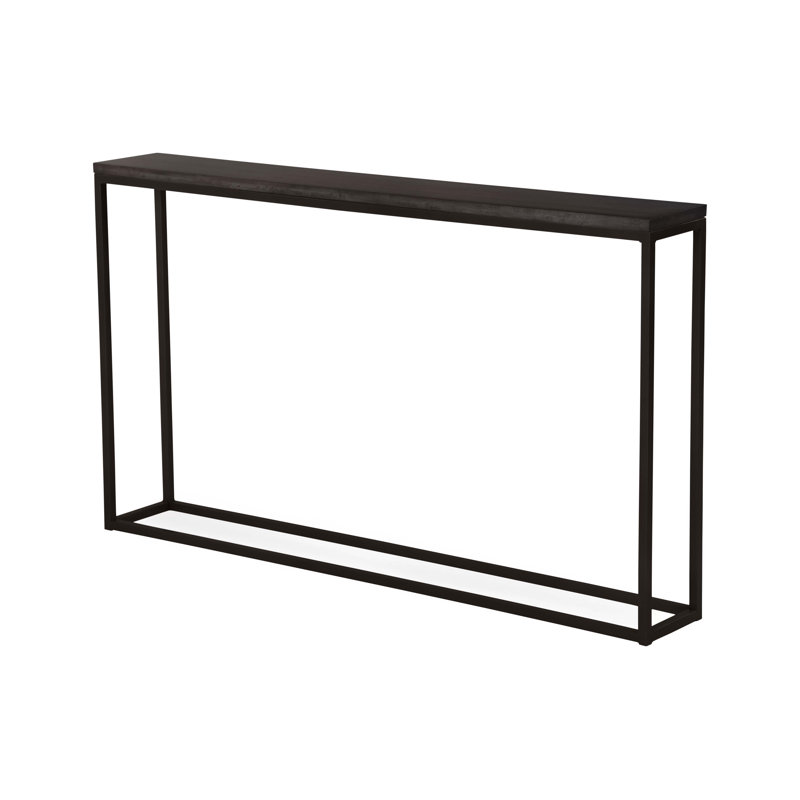 Chaplin 54'' Solid Wood Top Console Table, Textured Black, Nutmeg