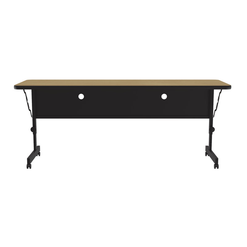 Rectangle 4 Person Height Adjustable Flip Top 72'' L Modular Training Table with Casters