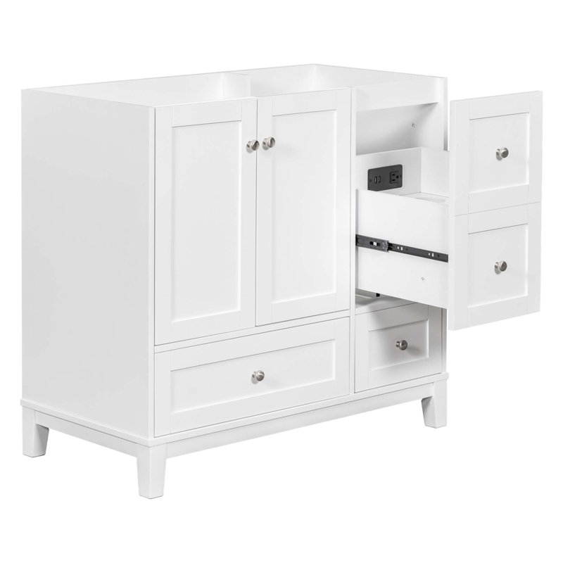 Meuble-lavabo autoportant de 36 po, lavabo non inclus, Blanc