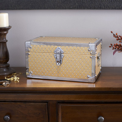 Gilded Wood Metal Keepsake Trunk Bling