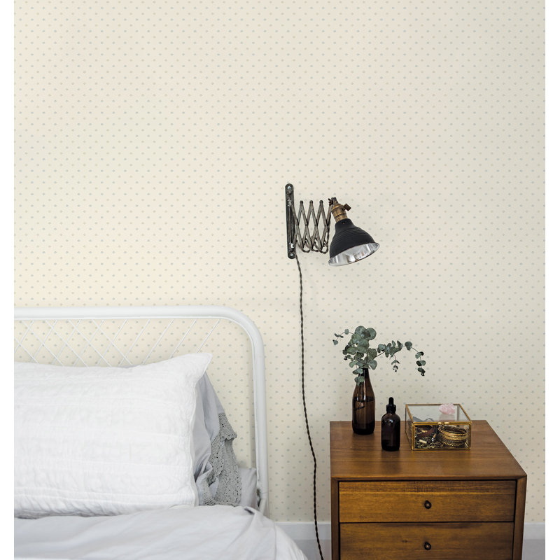 Capehart 25.4m x 53cm Matte Wallpaper Roll, Blue/Cream