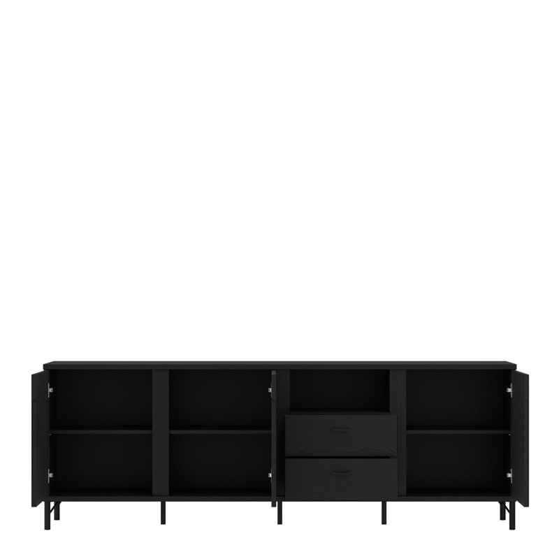 Unfinished TV Stand, 70cm H x 200cm L x 40cm W,  Black Graphite
