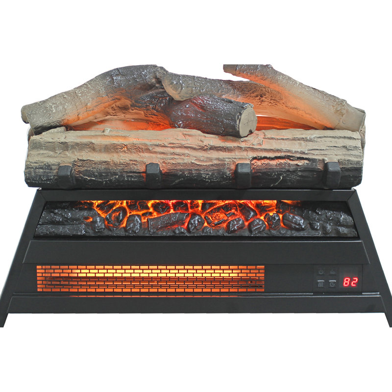 Foyer électrique 23 po avec chauffage infrarouge, insert à bûche 3D, 1500 W 5000, flamme et température réglables, télécommande, double / ul, insert intérieur 23 po, température, atelier