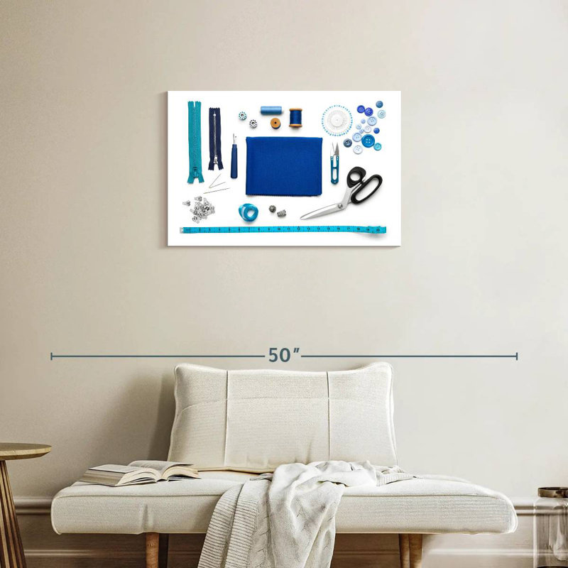 Senne Blue Sewing Kit, 20" H x 30" W