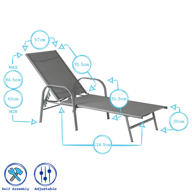 194.5cm Long Single Chaise with Cushions