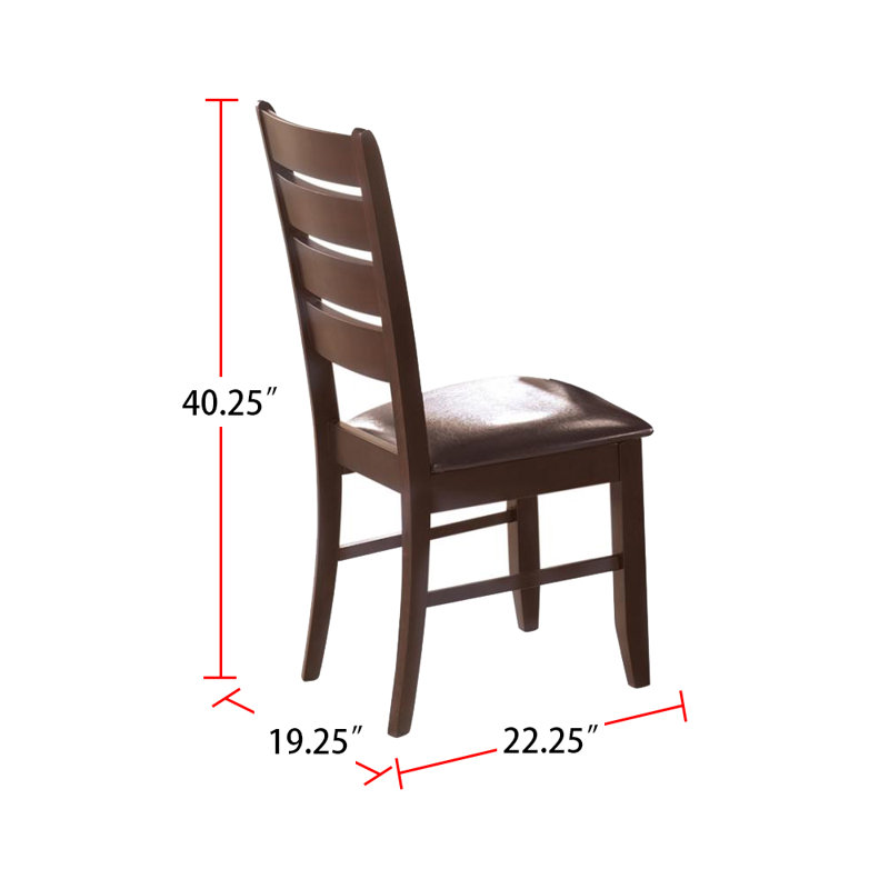 Ensemble de 2 chaises d'appoint à dossier à lattes en cappuccino et noir