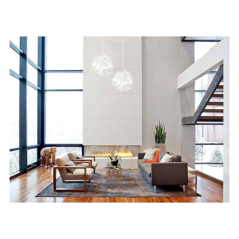 Akari Lanterns Small Hooks Hanging Pendant Lamp - Cool white glow, 12" H x 12" W