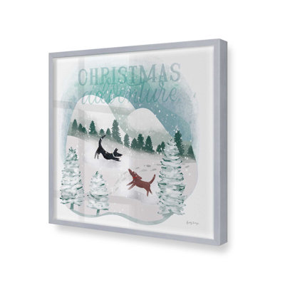 Les joies de Noël dans la neige – Affiche à  encadrer