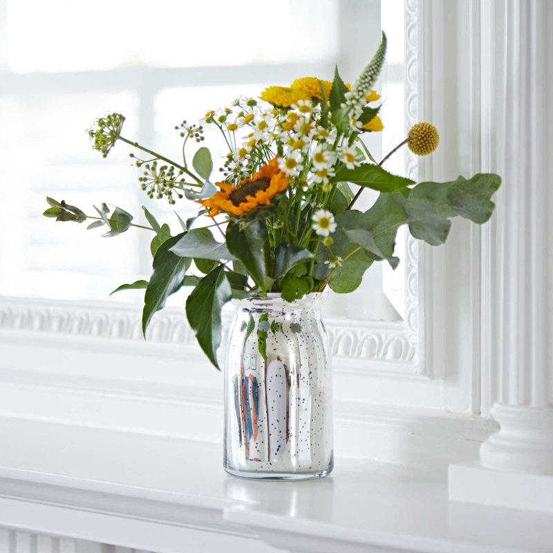 Silver Antique Effect Recycled Glass Vase