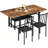 4-Piece Drop Leaf Dining Table Set For 3-6, 59" Extendable Kitchen Table Set With 1 Upholstered Bench & 2 Backrest Chairs, Modern Breakfast Dinette Table Set With Drop Leaf For Small Space-903225470