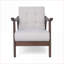 Mid-Century Modern Swivel Accent Chair for Adults, Tufted Off-White &amp; Black Houndstooth Upholstery, Walnut Brown Solid Wood Frame
