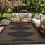 Tapis intérieur / extérieur tissé à motif géométrique gris foncé / naturel de style jute facile d'entretien-60093665-57729000