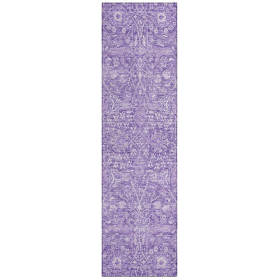 Machine Washable Indoor/Outdoor Segin ACN1133 Plum Rug