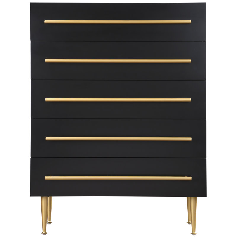 Commode 5 tiroirs Orson, Noir