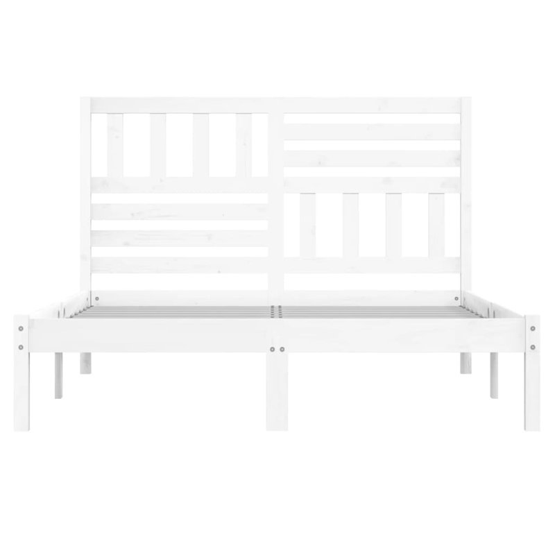 Bed Frame Solid Wood, European Double (140 x 200cm), white