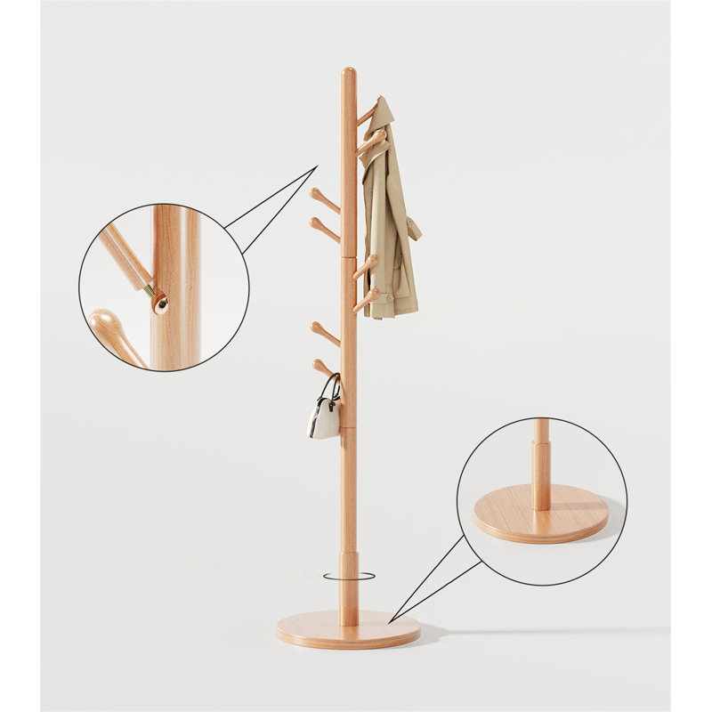 Serene Wax Wood Clothes And Hat Stand, Yellow