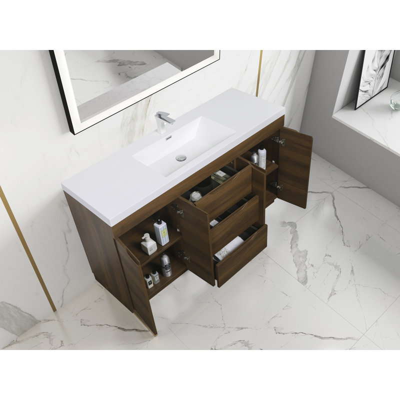 Meuble-lavabo simple 60 po avec lavabo intégré Combo