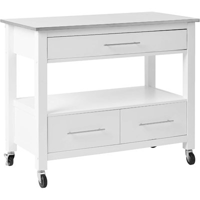 Chariot-bar de 43 po de large avec rangement pour bouteilles de vin Dorgan