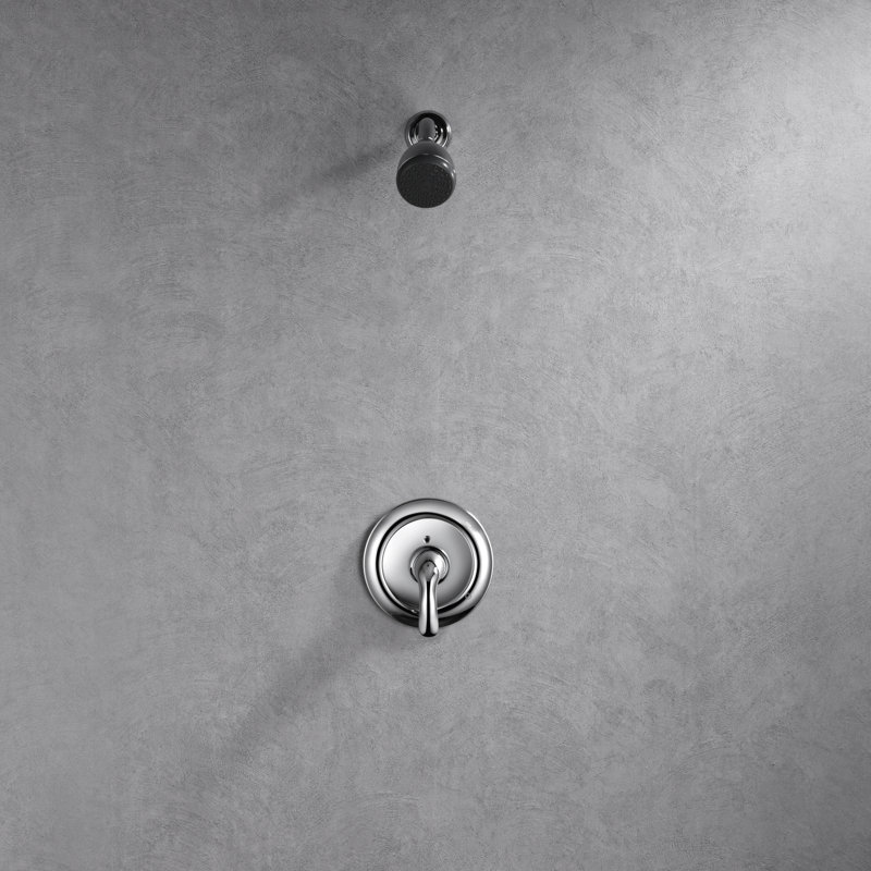 Nita Vantage Shower Trim Only: Round Shower Head, Single Handle Set & Rough-in Valve Included - Chrome Polished