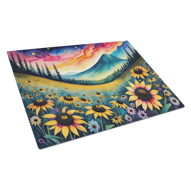 Grande planche à découper en verre de couleur Susans aux yeux noirs
