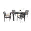 Ensemble de salle à manger d'extérieur en aluminium 5 pièces avec 4 chaises-1534325621