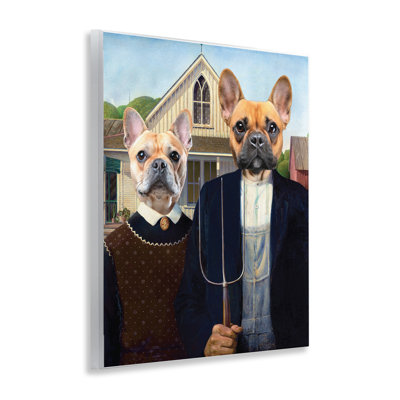 Plaque murale «French Bulldogs», par Grotto Studios
