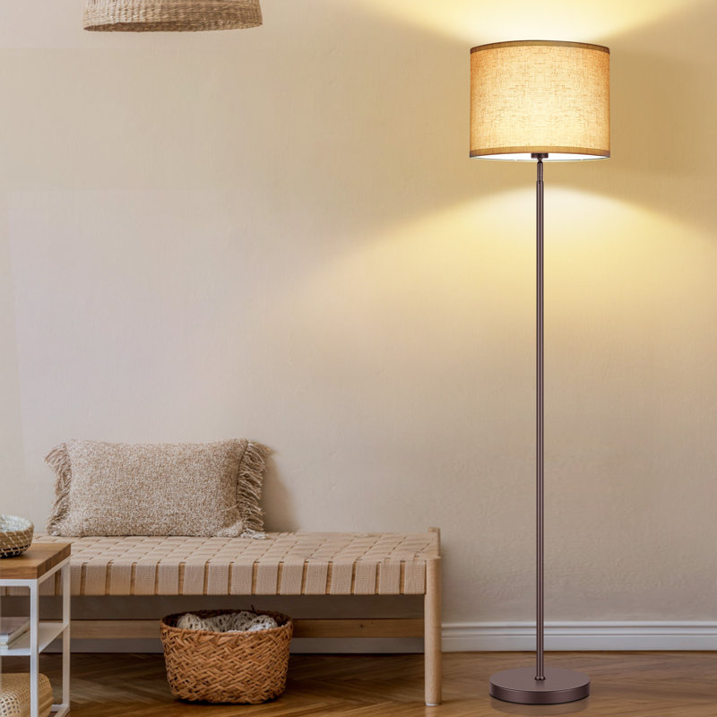 Alexxes 63'' Traditional Floor Lamp with Remote Control, Brown