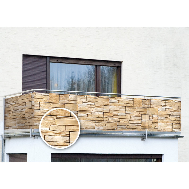 Écran de balcon - Panneau de clôture décoratif en polyéthylène de pierre
