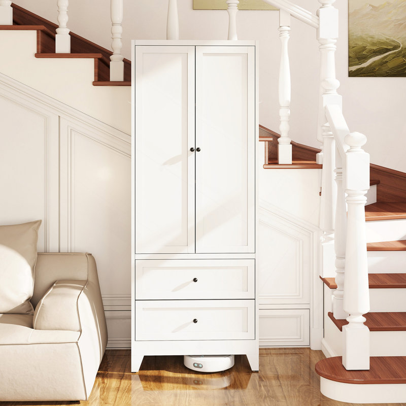 Armoire de garde-manger avec 2 tiroirs, armoire de rangement de cuisine autoportante avec tablettes réglables, organisateur robuste pour les épices, vaisselle, petits appareils de cuisine, garde-manger, salle à manger