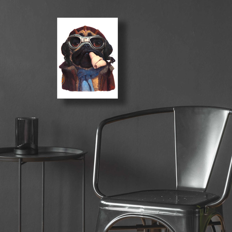 " Aviator Pug " by Thomas Fluharty, 16'' H x 12'' W