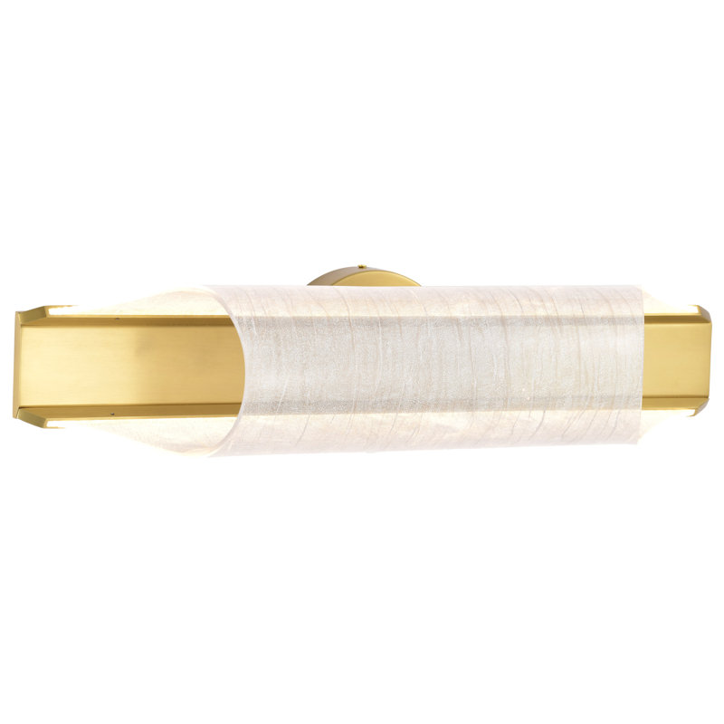 Idris - LED 3 Light Wall Sconce - Vintage Brass Finish - Light Guide Panels, 5.25'' H x 24.5'' W x 6.75" D, 3 Lights