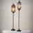 Vintage Distressed Metal Tall Candlestick Lampshade Set-668595522-662831525