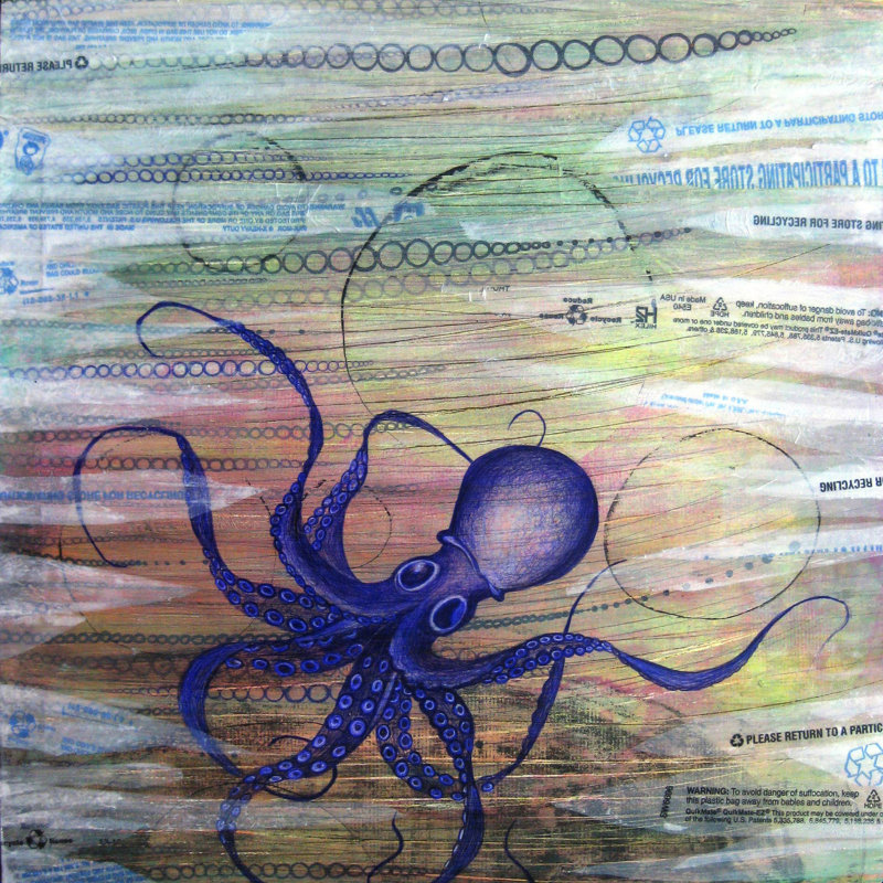 " Toxic " by Sophia Buddenhagen, 12" H x 12" W  , No, Wrapped Canvas