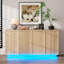63'' Sideboard Cabinet With Led Lights, Type-c Ports, Usb Ports & Motion Sensor-511631574