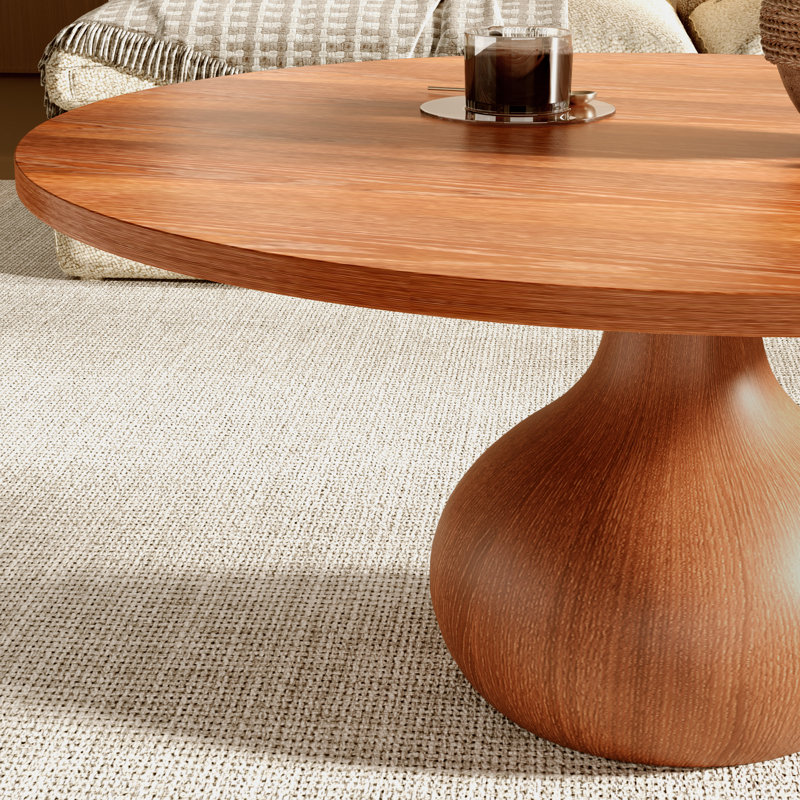 Petite table basse en bois massif Jackline, H 18,23 po x L 43,31 po x l 43,31 po, Brown, Bois massif