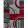 Shaliya Galaxy Waves Grey Red Modern Geometric Rug