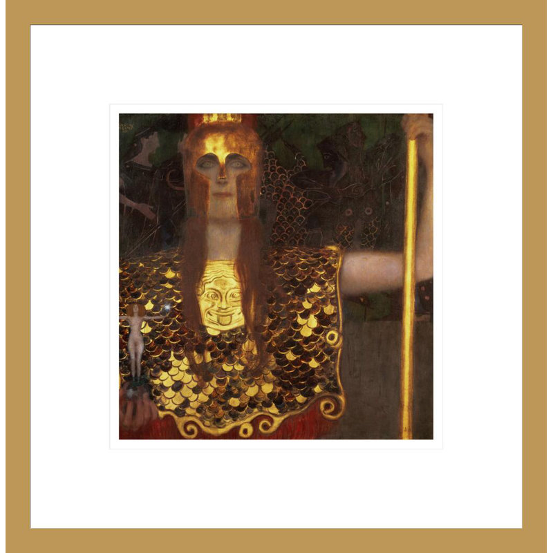 «Minerva or Pallas Athena» par Gustav Klimt, impression giclée encadrée, H 14,05 po x l 13,75 po