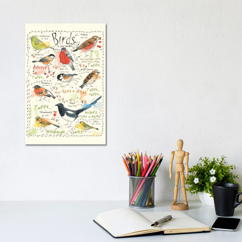 Birds In Your Garden I by Michelle Campbell - Wrapped Canvas Gallery-Wrapped Canvas Giclée, 20.32 cm H x 30.48 cm W