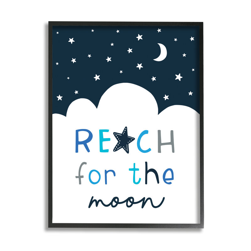 Reach For Moon Moon, Giclée encadrée noir minuit, H 14 po x l 11 po x P 1,5 po