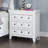Transitional Style Solid Wood 1Pc Nightstand Only Bedroom Furniture Bedside Table Round Knobs 3-Drawers Nightstand-761031938