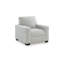 Fauteuil Geyn, polyester gris fumée clair, pieds en faux bois noir-121545389