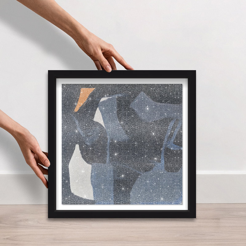 Obscured Voices II Shadowbox Abstract Print by Oliver Gal, Black Frame, 12 x 12, 17.5"H x 17.5"W, Black Frame