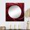 Mald - Miroir carré rouge à spirale abstraite, art mural pour salle de bain