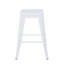Tabourets de bar en métal sans dossier, hauteur du comptoir (lot de 2), non empilables, détachables, montage facile et rapide, design compact idéal pour îlot de cuisine, bar ou salle à manger - Blanc pur.