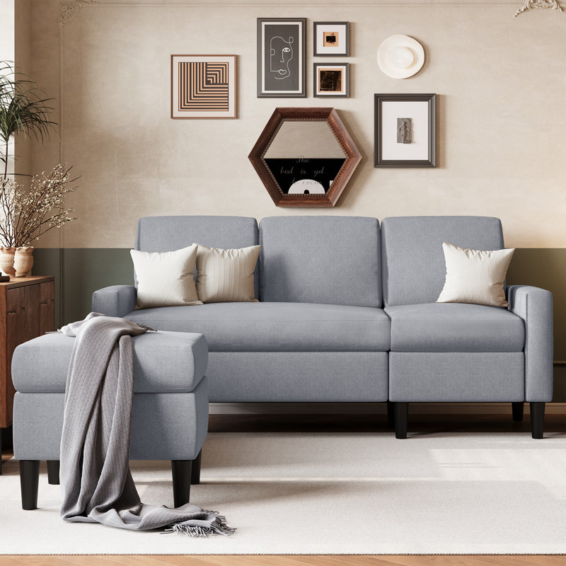 Canapé rembourré 73,6 po Suellen, Polyester gris clair