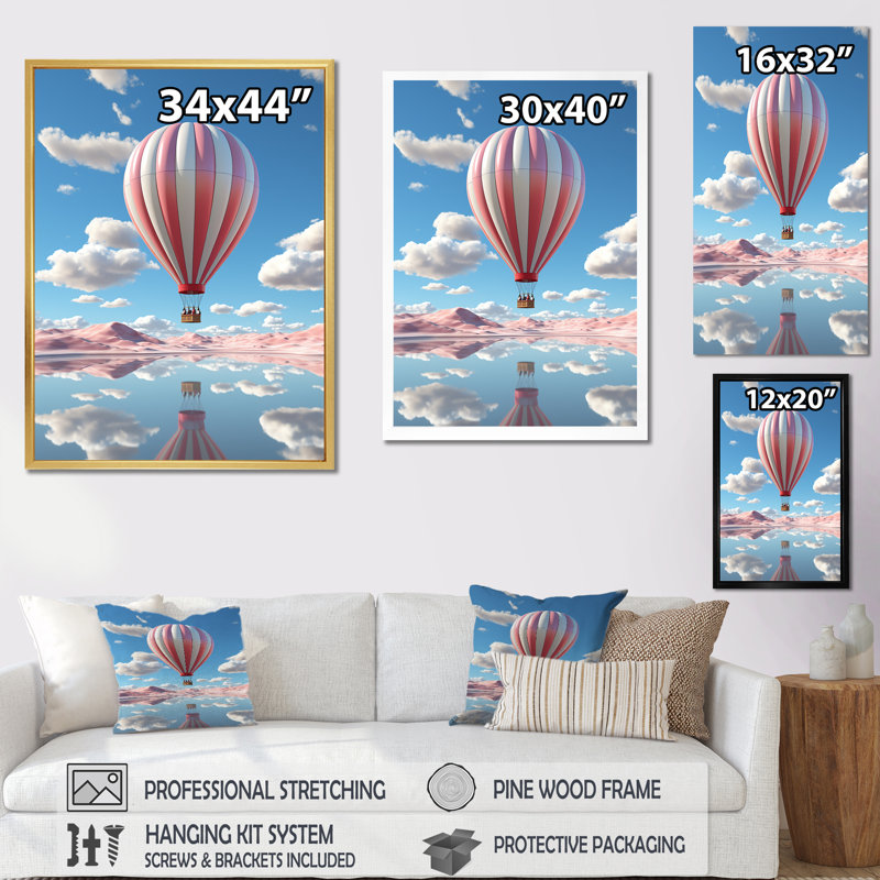 Skyhigh Balloon Whimsy III, H 40 po x l 30 po x P 1,5 po, Toile tendue
