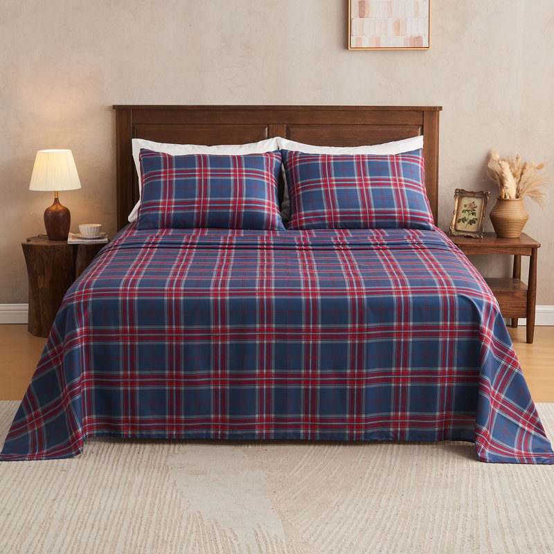 Ensemble de draps pour grand lit Gogreen 4PC, Ensemble de draps pour grand lit avec 2 taies d'or
