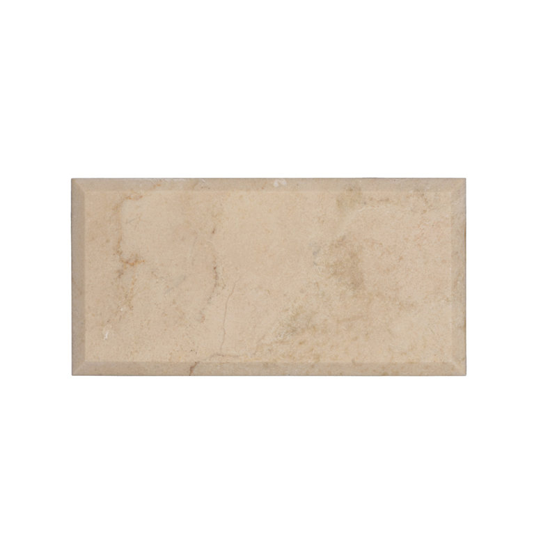3" X 6" Beveled Marble Subway Tile, Beige/Yellow