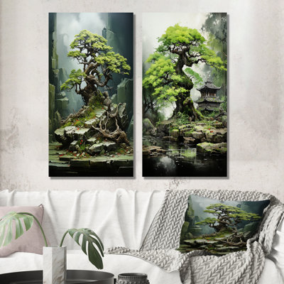 Japan Bonsai Serenity - Japanese Metal Wall Decor Set Of 2